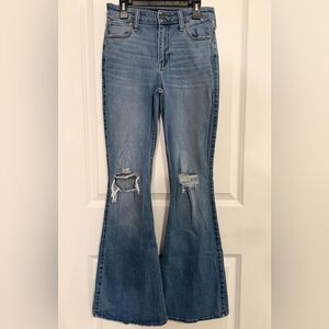 Hollister Distressed Blue Flare Jeans